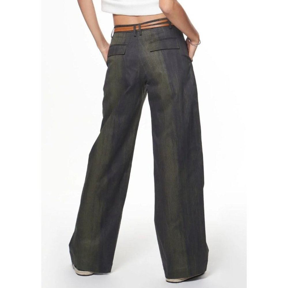 The Kit Wide Leg Tracee Pant Olive Grain Size 10